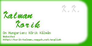 kalman korik business card